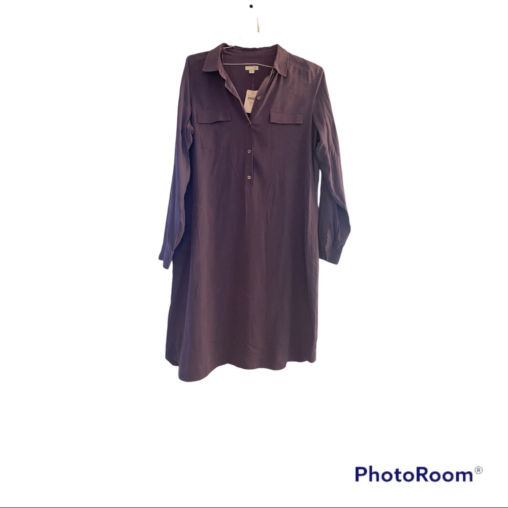 J.Jill Women's Long Sleeve Casual Dress Grape Size: MT
